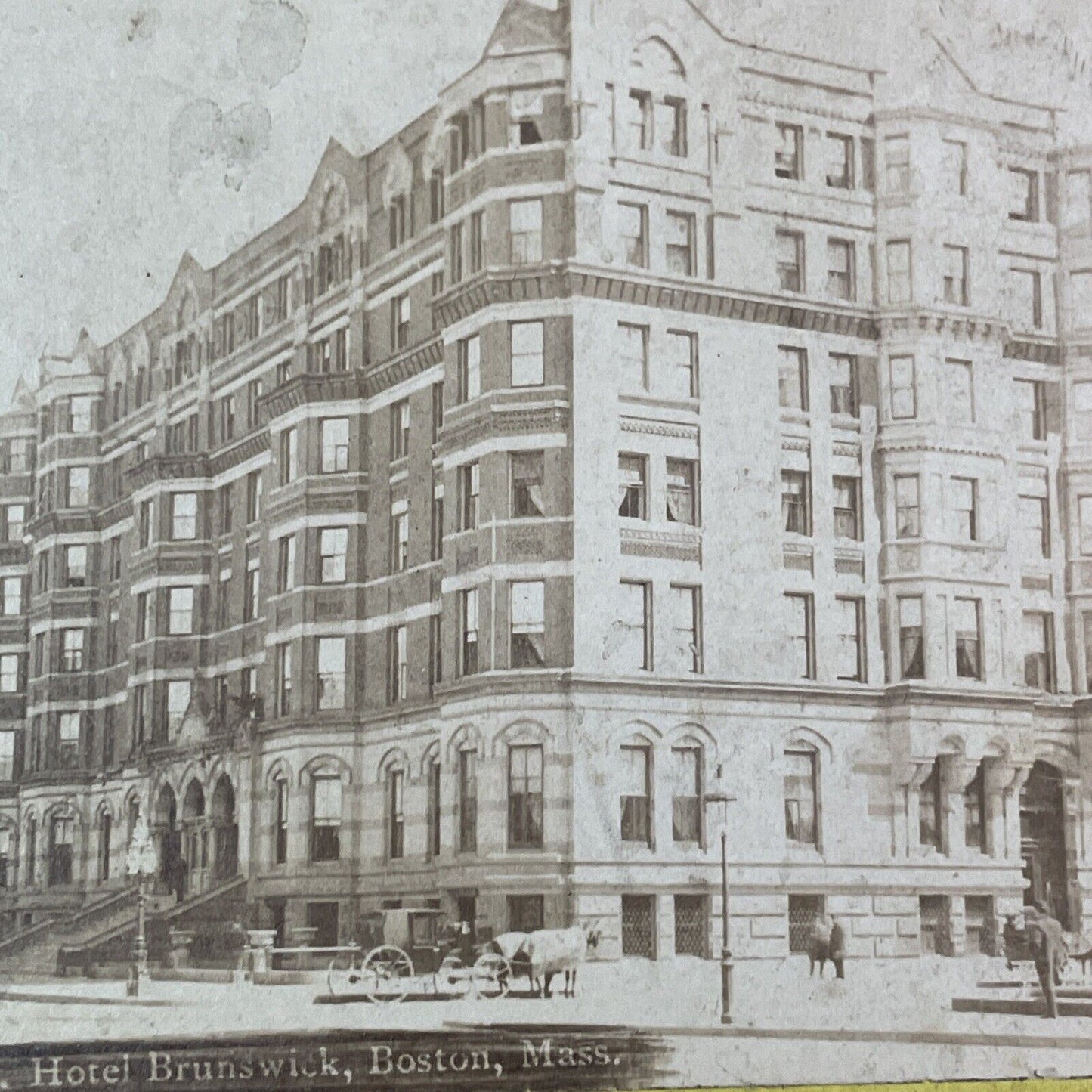 Brunswick Hotel Stereoview Boylston  Street Boston MA Antique c1870s X1256