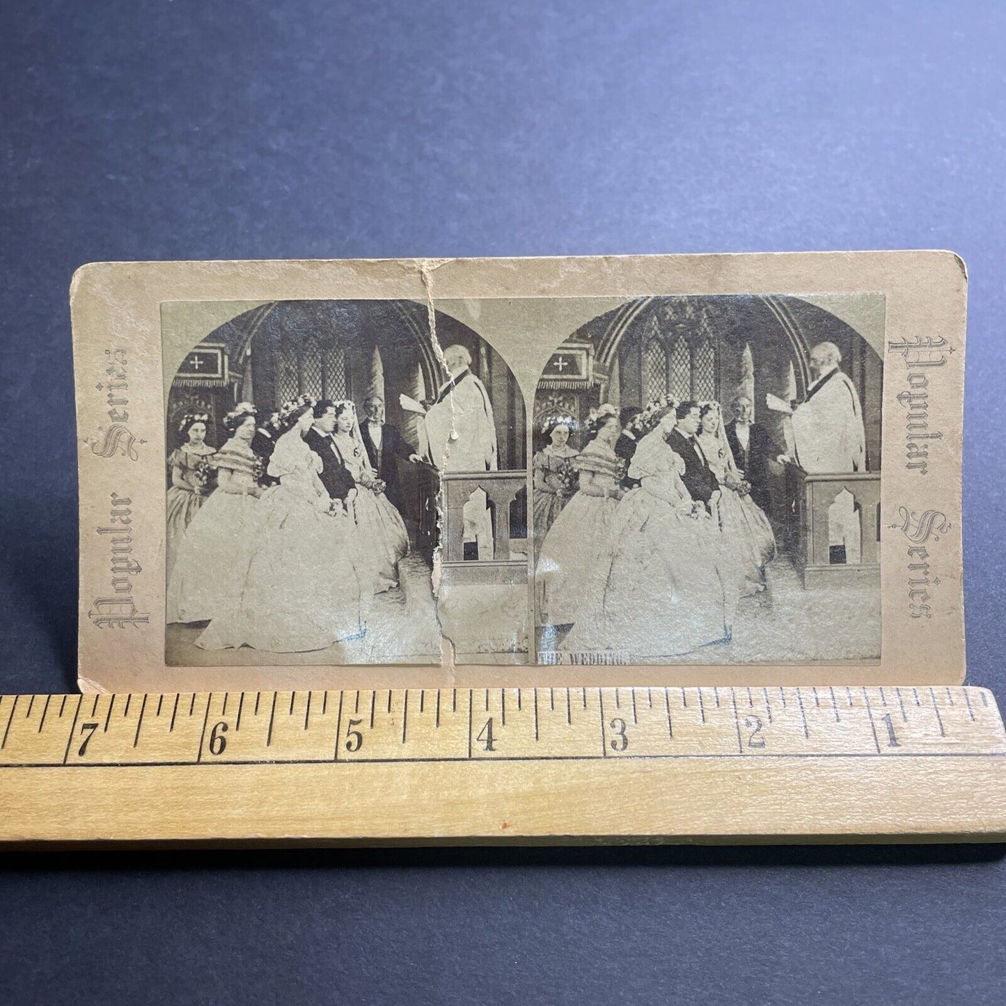 Antique 1860s Polygamous Wedding Polygamy USA Stereoview Photo Card P2081 RARE!