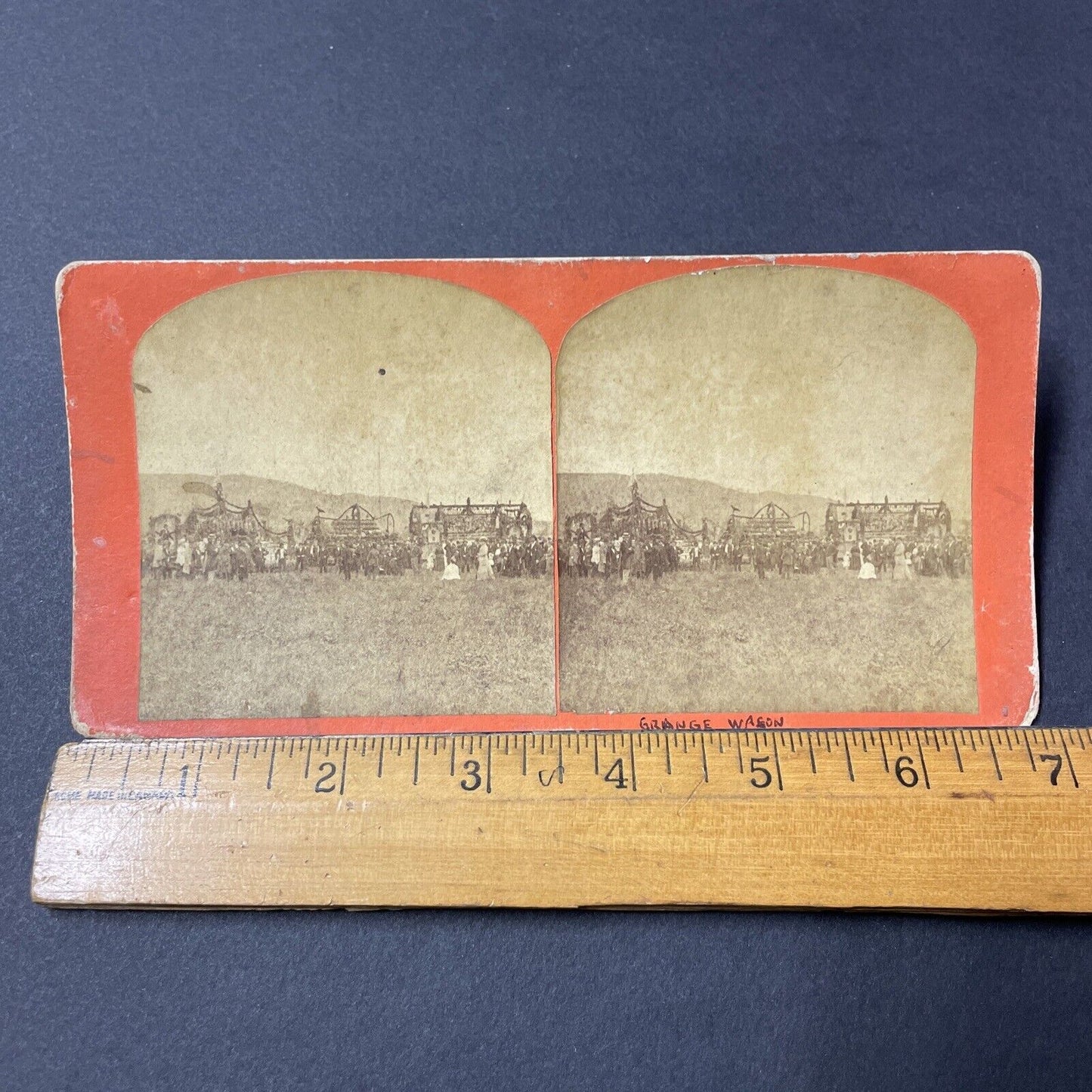 Antique 1868 Grange Order First Meeting Fredonia NY Stereoview Photo Card Q2217