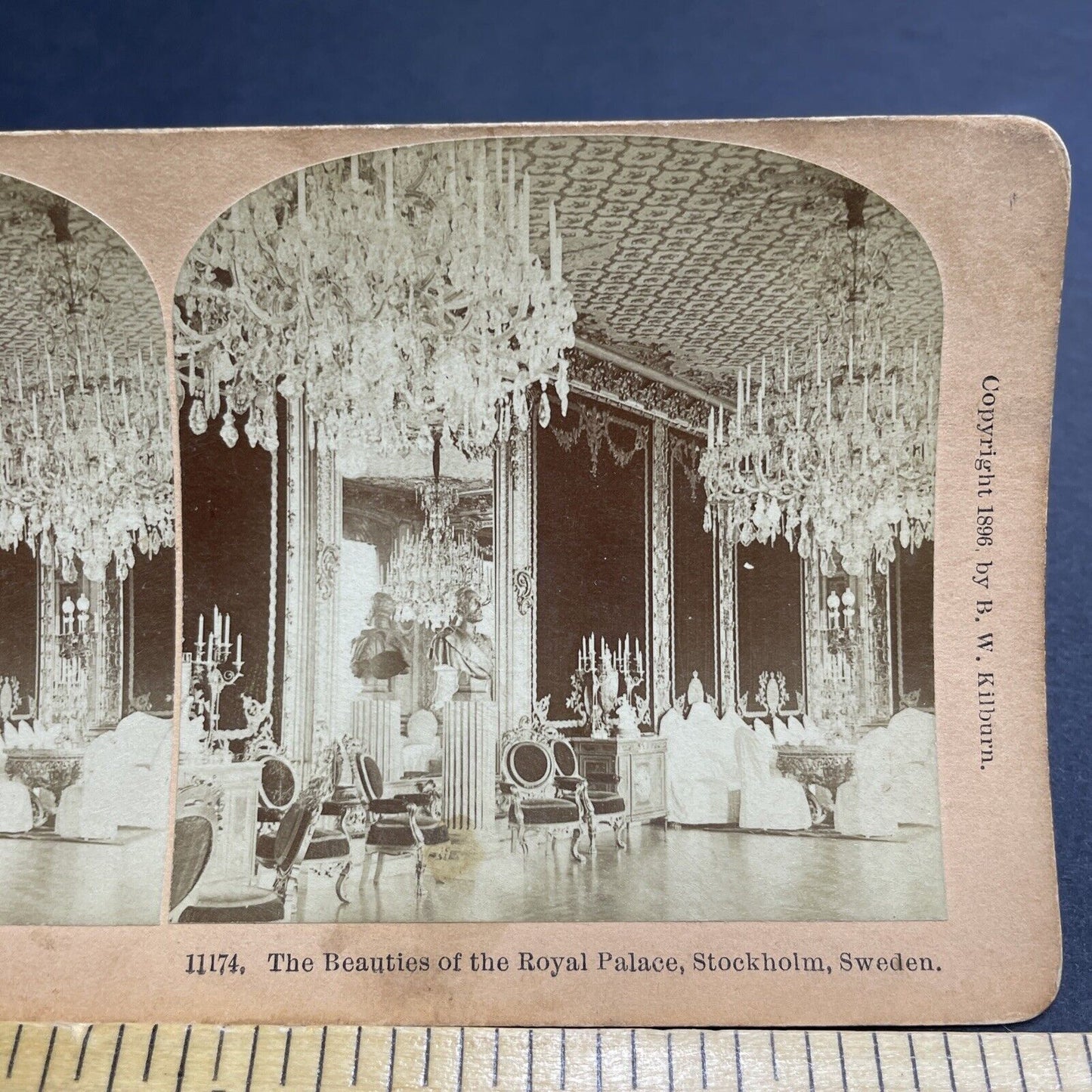 Antique 1896 Royal Palace Stockholm Sweden Stereoview Photo Card P2001