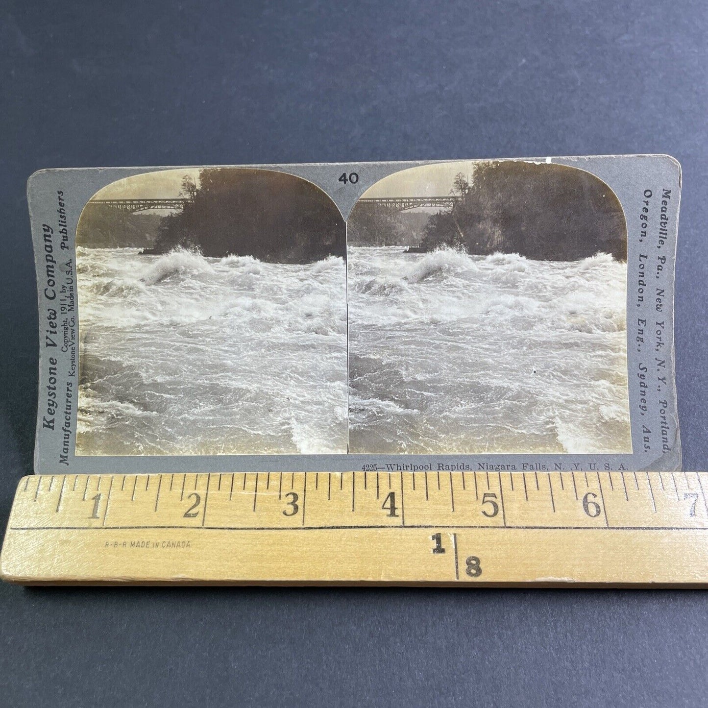 Antique 1911 The Whirlpool Niagara Falls Ontario Stereoview Photo Card P2170