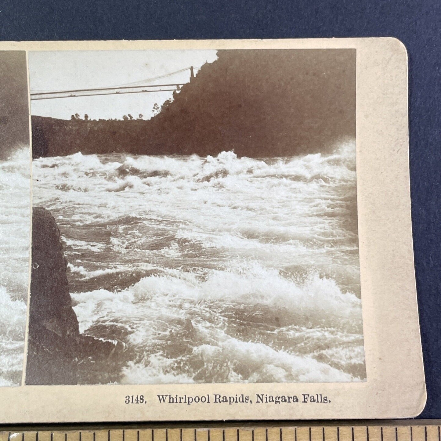 Whirlpool Rapids Niagara Falls Gorge Stereoview Antique c1880 Y2130