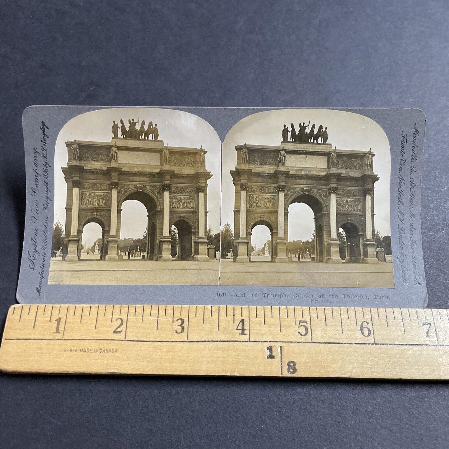 Antique 1896 The Arc De Triomphe Paris France Stereoview Photo Card P5144