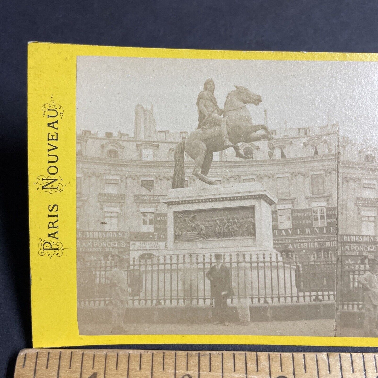 Antique 1870s Statue Of Louis XIV Paris France Stereoview Photo Card P4231