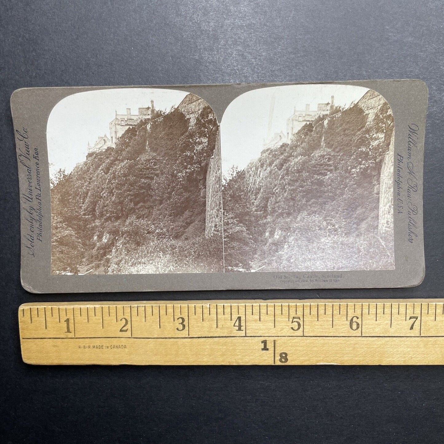 Antique 1903 Stirling Castle On Cliff Scotland UK Stereoview Photo Card P1207