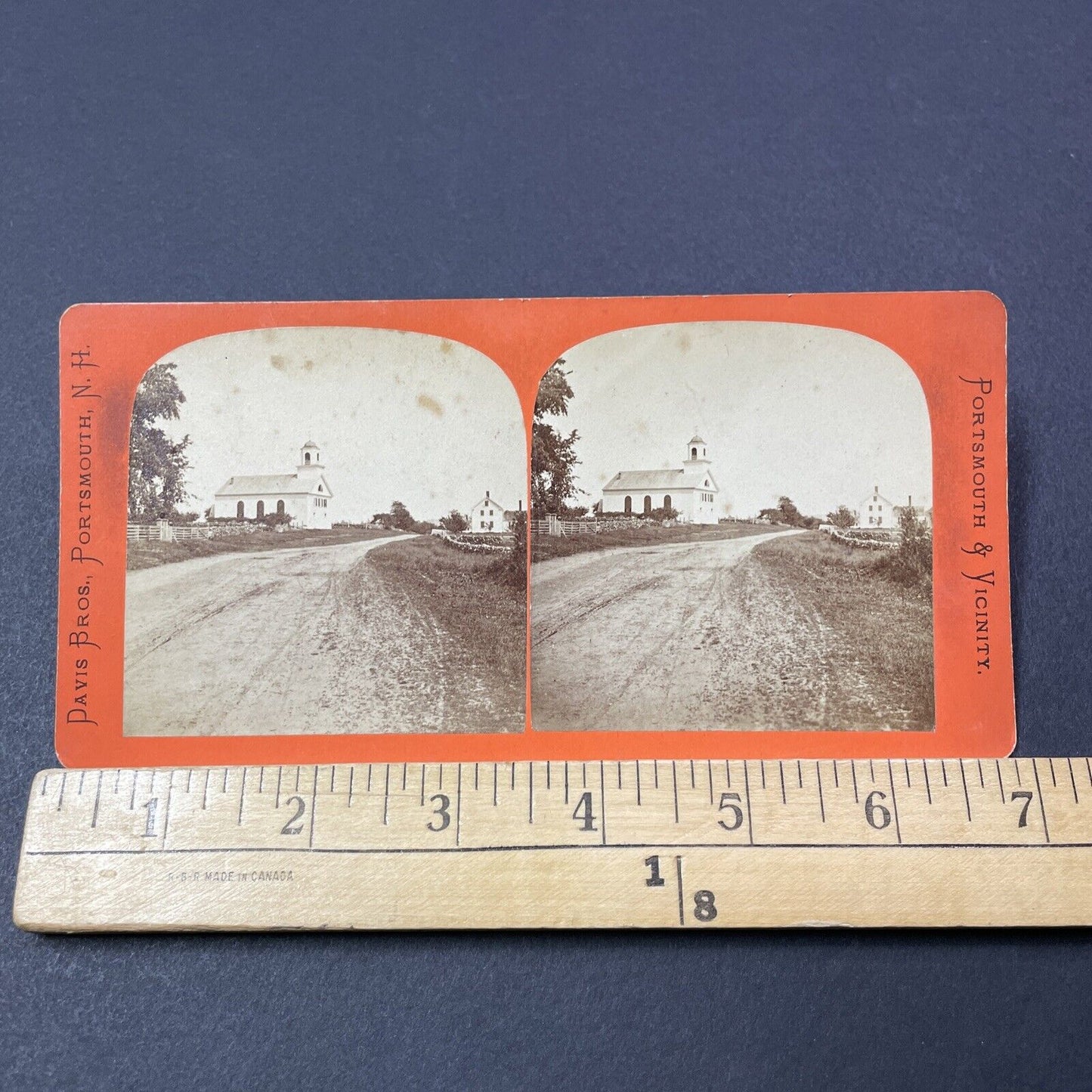 Antique 1863 First Congregational Church Eliot Maine Stereoview Photo Card V2146