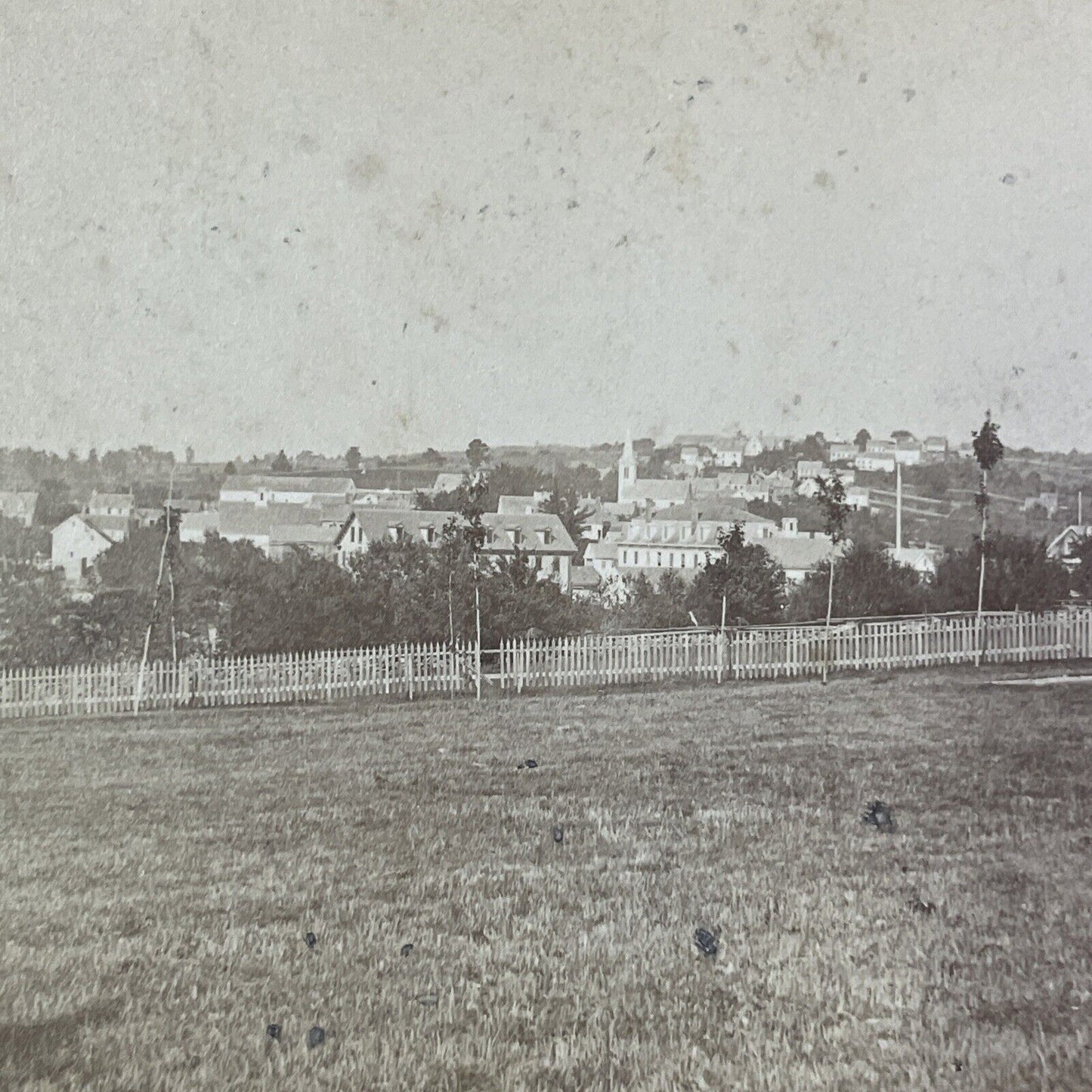 Wolfeboro NH Downtown Stereoview Photo Card ET Brigham Antique c1875 X1207