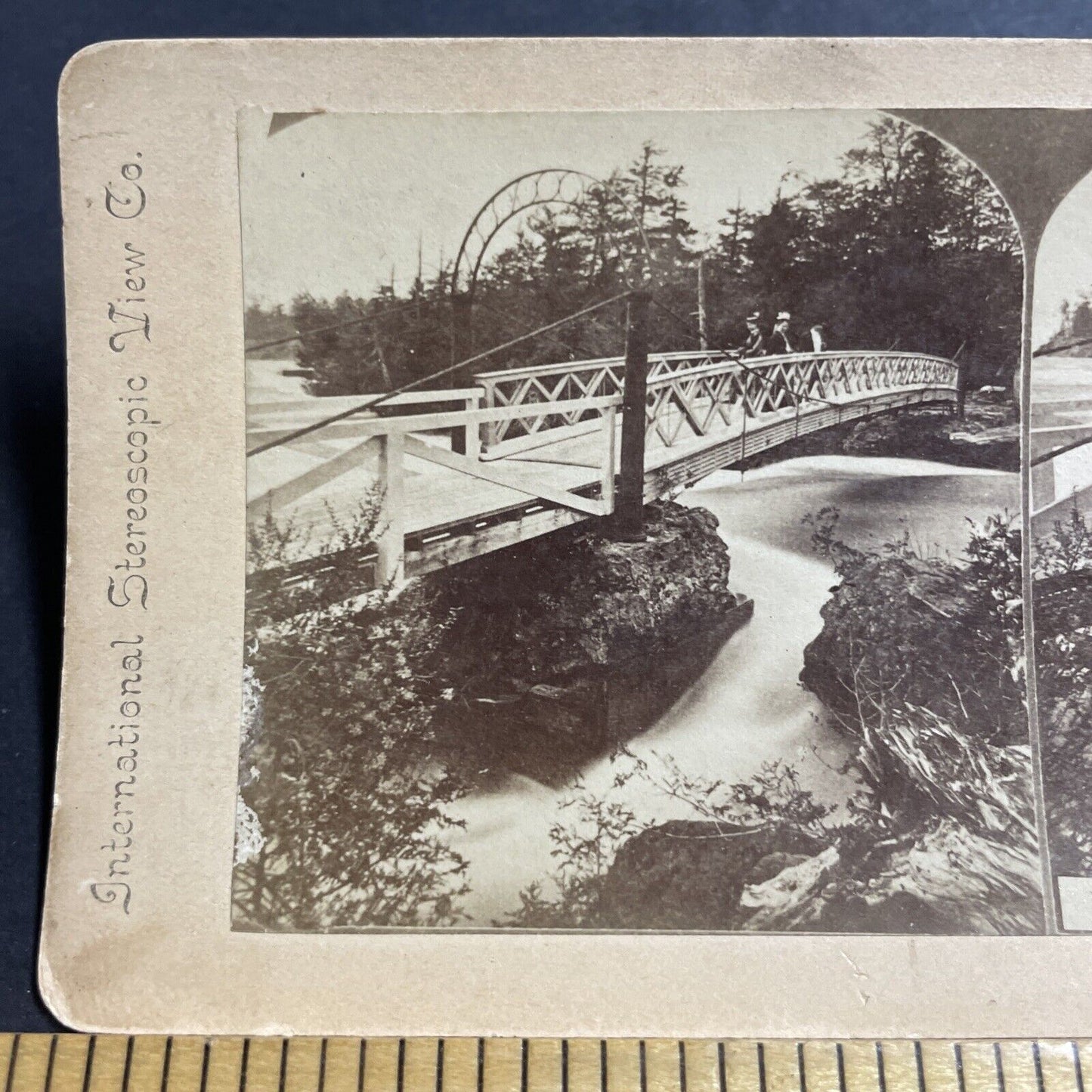 Antique 1880s Three Sisters Island Niagara Falls Stereoview Photo Card P5047