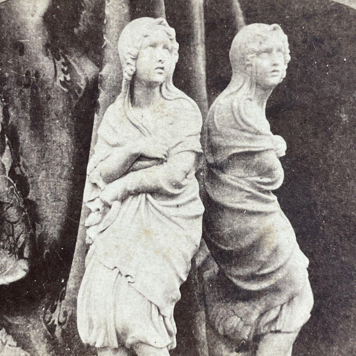 Antique 1870s The Storm Marble Sculpture Stereoview Photo Card P4764