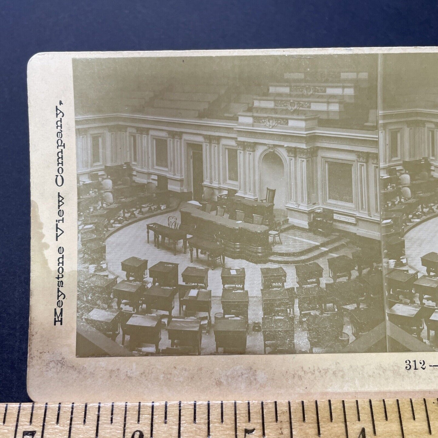 Antique 1890s Senate Chamber Capitol Washington DC Stereoview Photo Card P2314