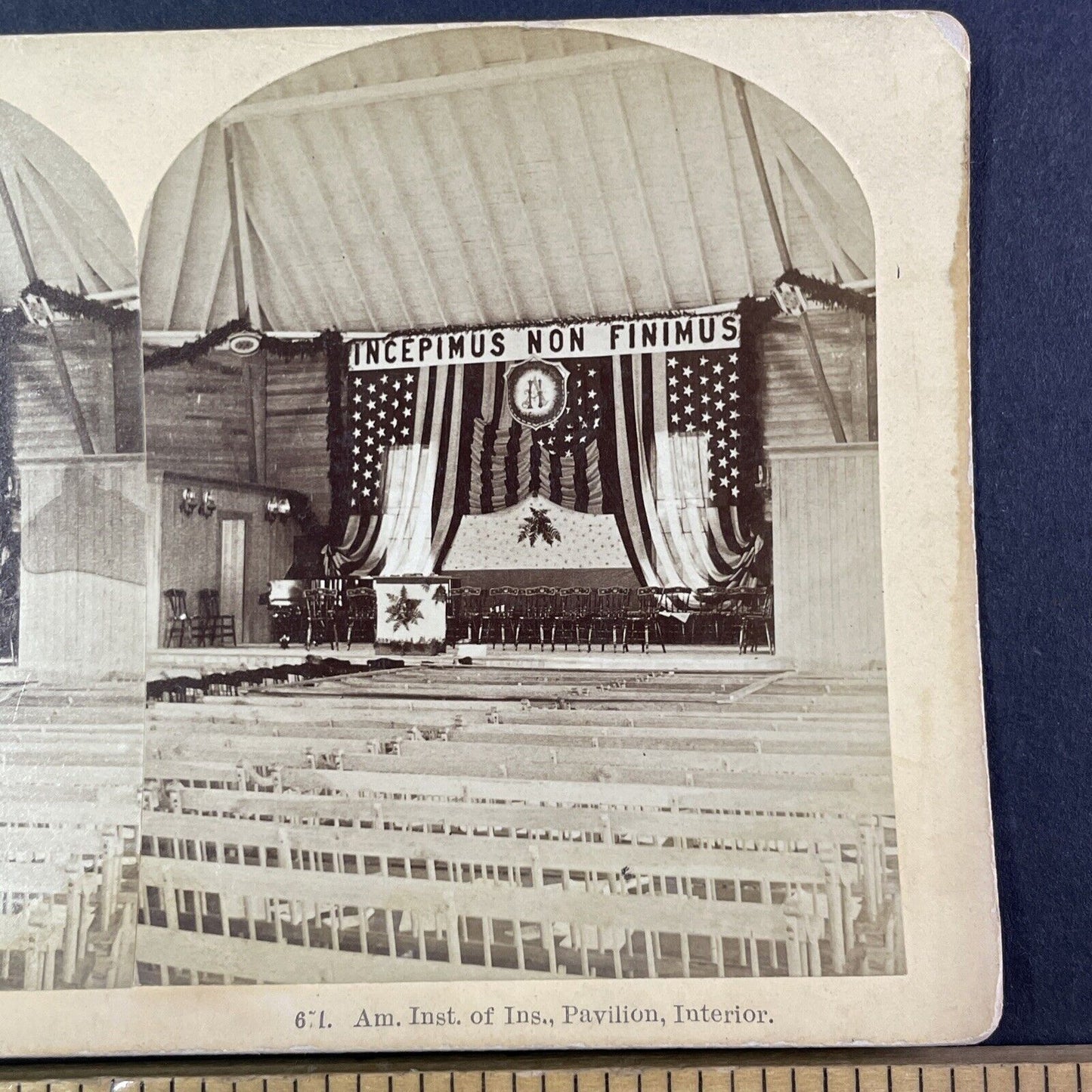 American Institute of Instruction Pavilion Stereoview New Hampshire c1870s Y1853