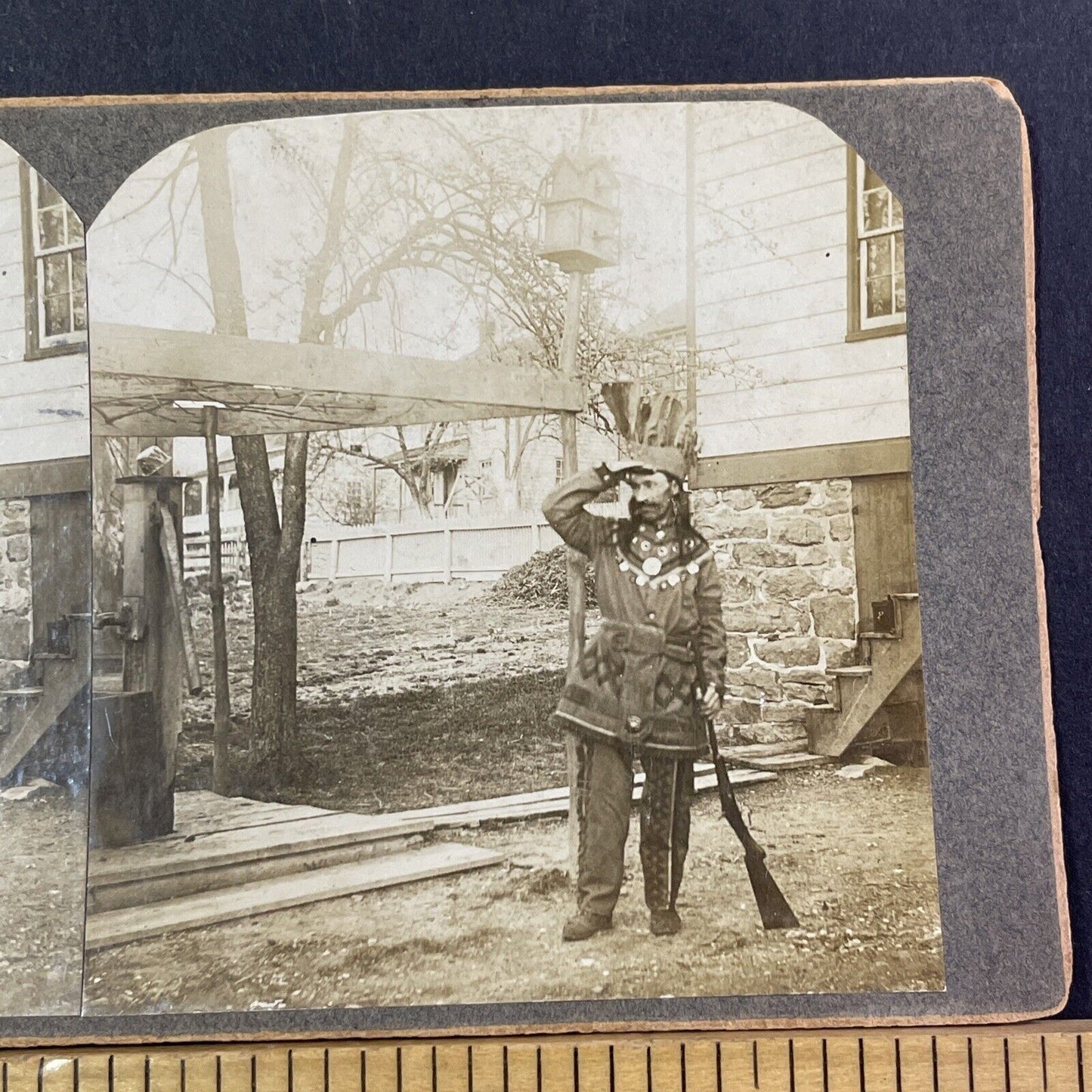 Wild Bill Hickok In Niagara Falls Stereoview Wild West Show Antique c1872 X2587