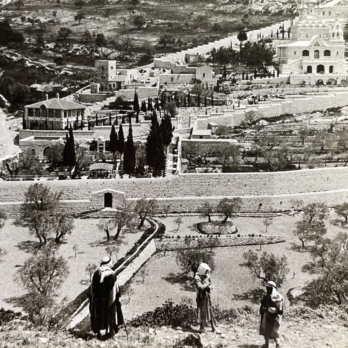 Antique 1899 Overlooking Jerusalem Israel Stereoview Photo Card P1788