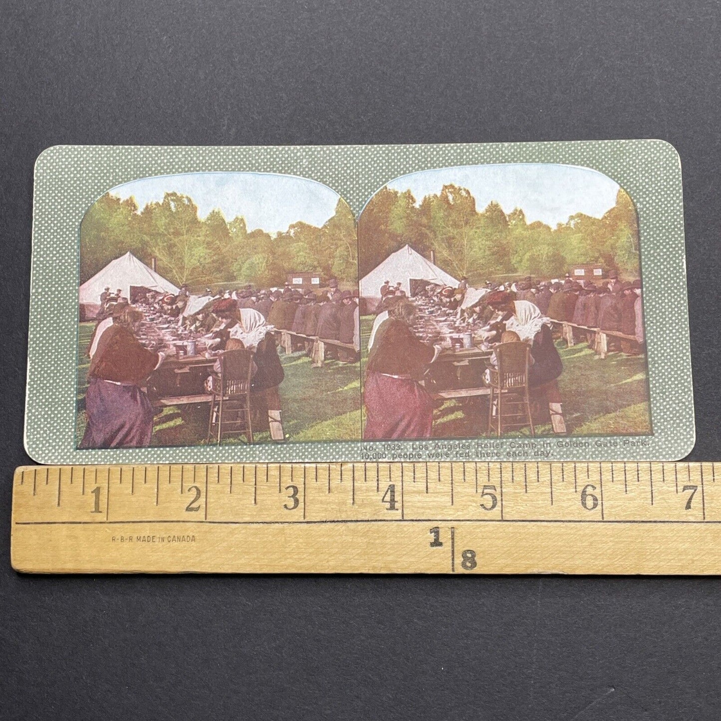 Antique 1910s San Francisco Earthquake Soup Lines Stereoview Photo Card 2300-32