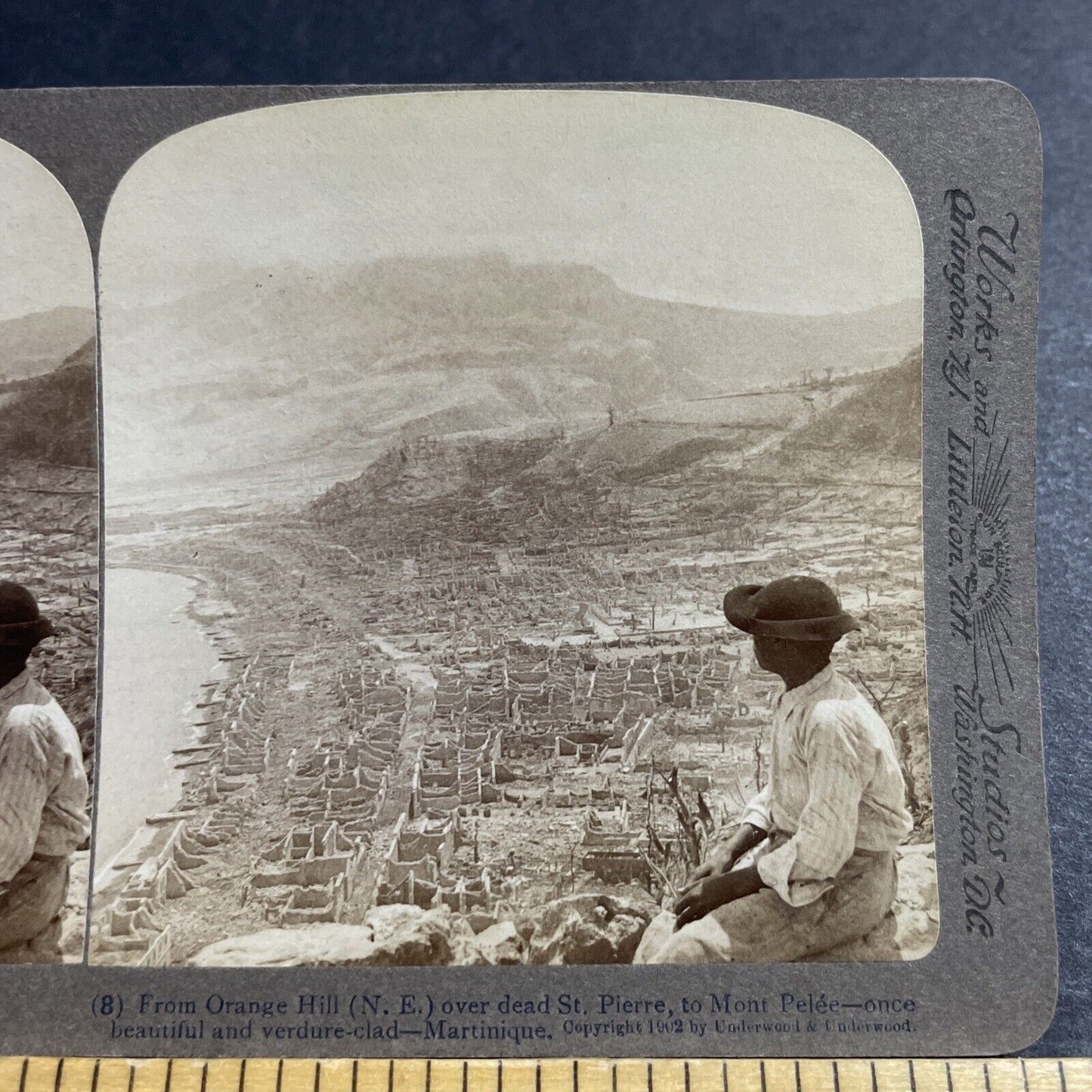 Antique 1902 Saint Pierre Destroyed By A Volcano Stereoview Photo Card P5570