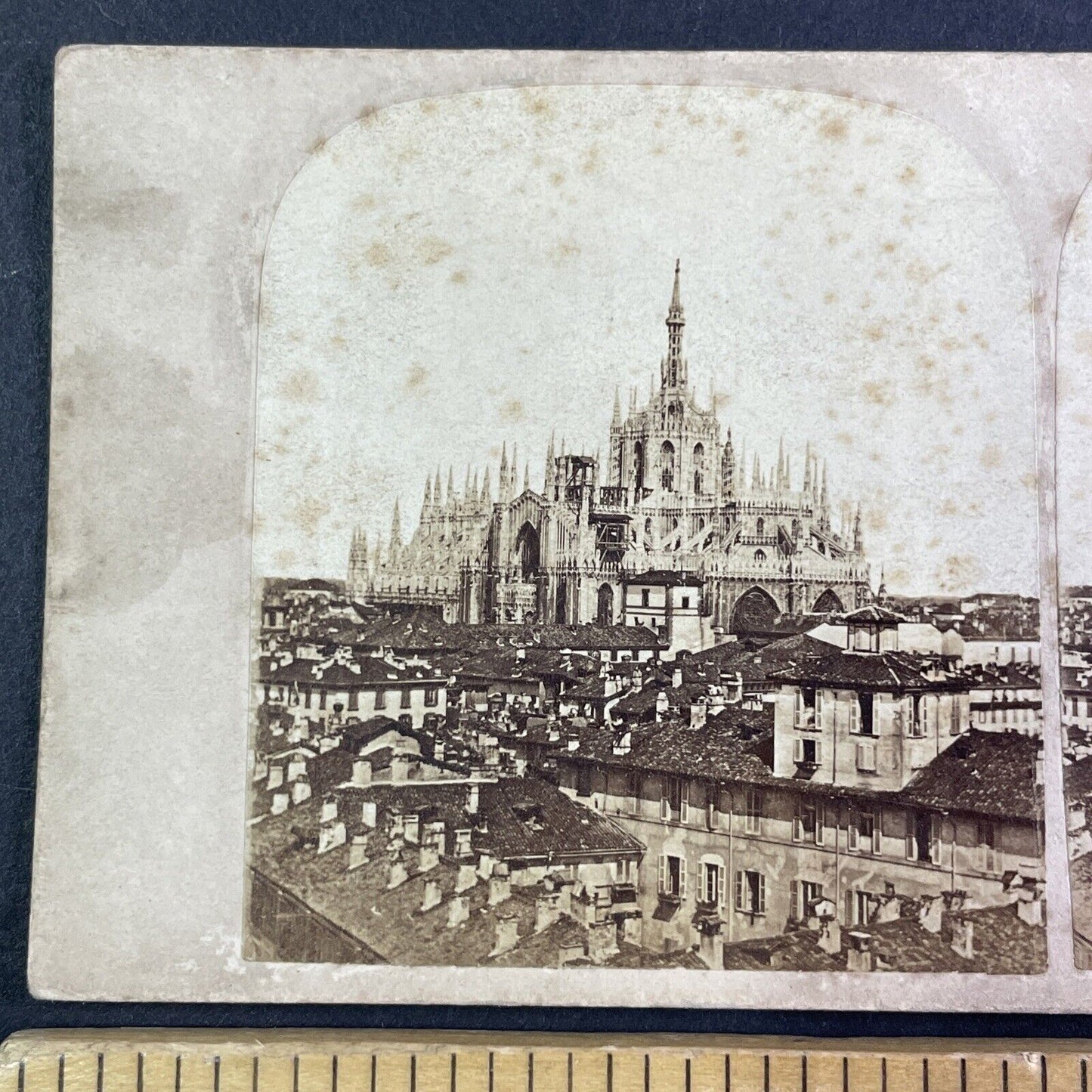 Milan Cathedral Church Italy Stereoview Way and Sons Antique c1855 Y2201