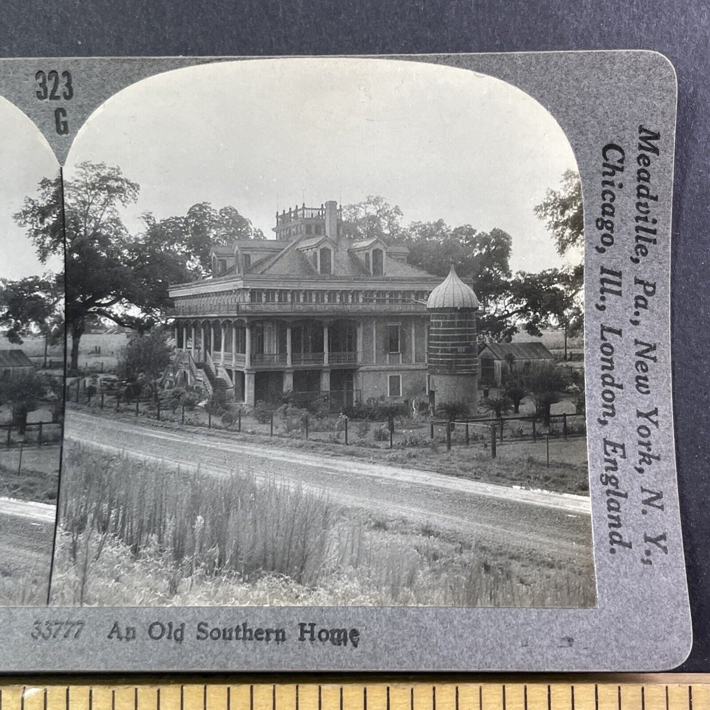 San Francisco Plantation House Stereoview Garyville Louisiana Antique c1920 Y514