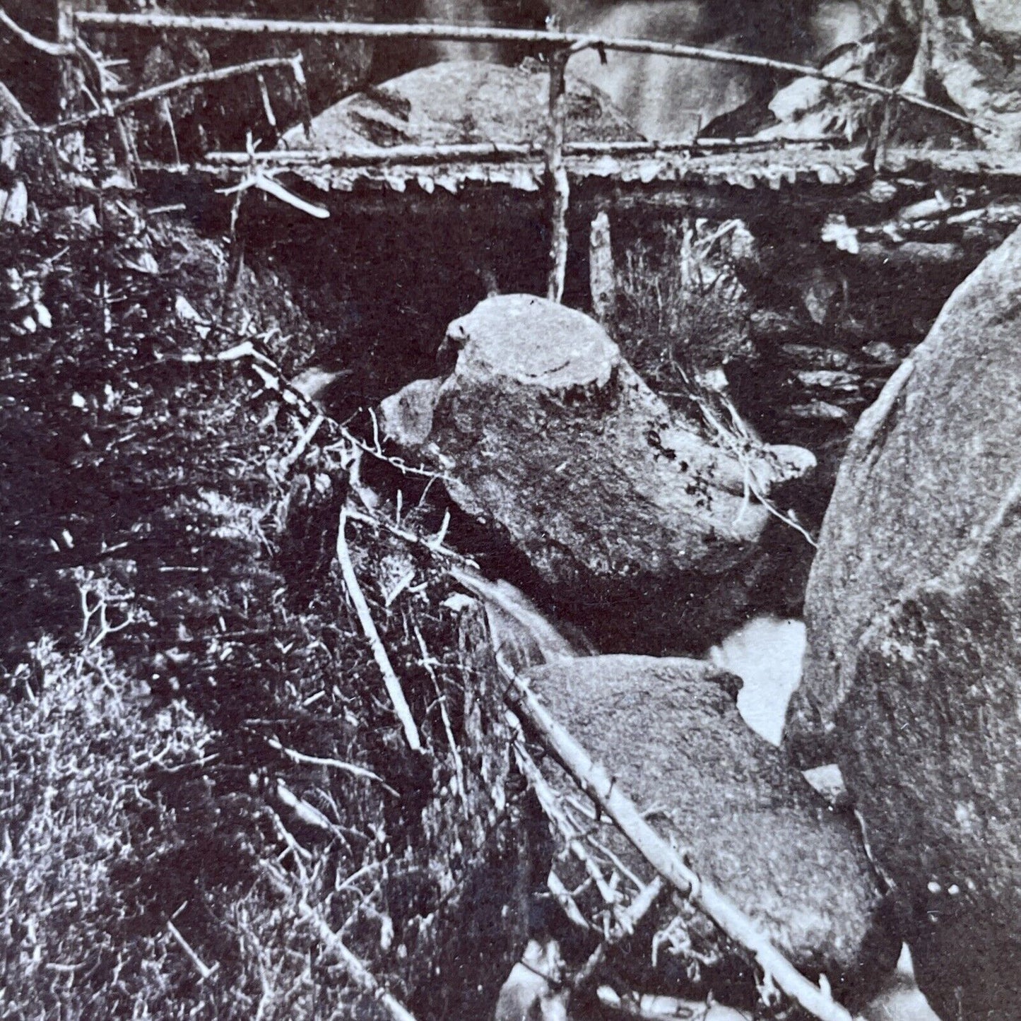 Antique 1870s Pikes Peak Secret Waterfall Colorado Stereoview Photo Card P2479