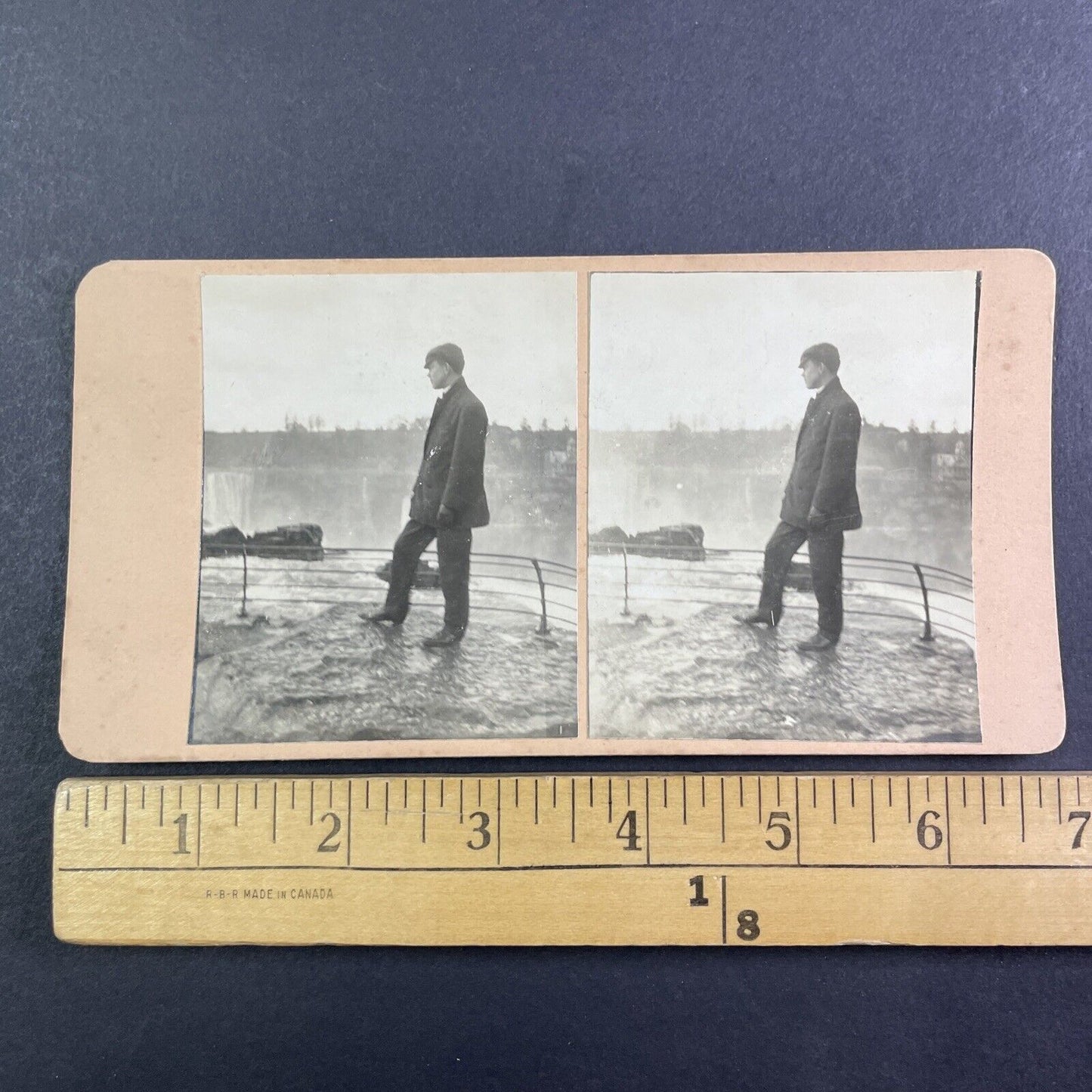 Niagara Falls Top of Waterfall View Stereoview OOAK Antique c1908 Y2722