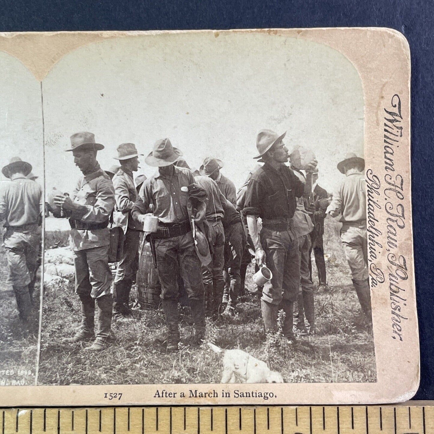 US Troops in Santiago Cuba Stereoview Spanish American War Antique c1898 X3837