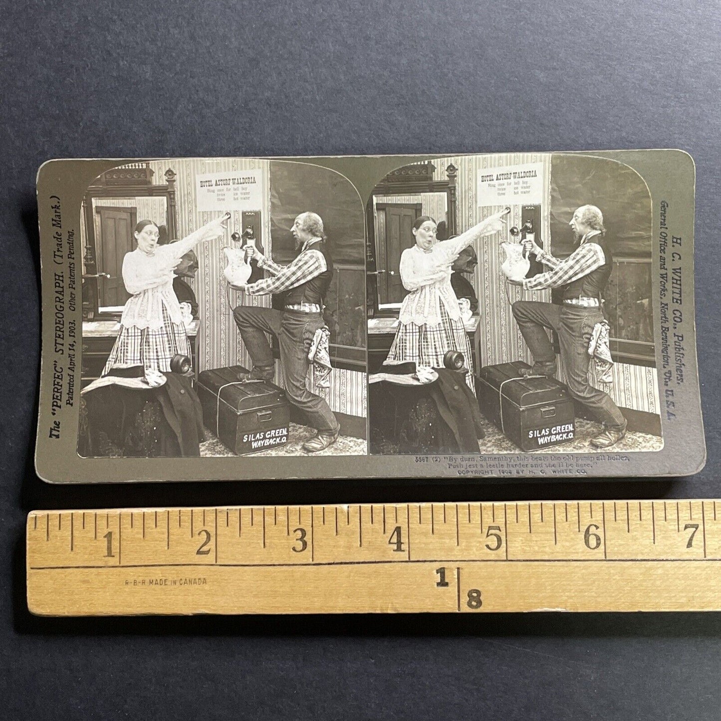 Antique 1903 Waldorf-Astoria Parody Comedy Sketch Stereoview Photo Card P1478