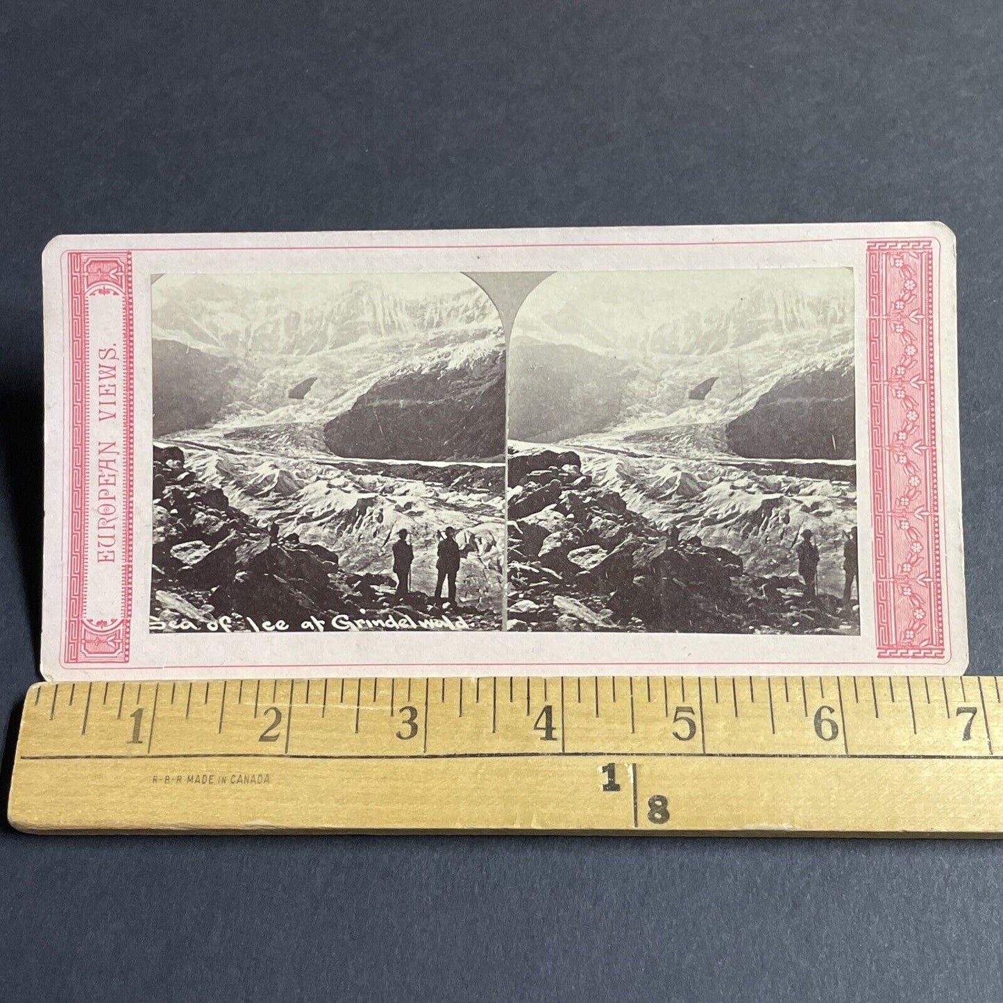 Antique 1870s Lower Glacier Grindelwald Switzerland Stereoview Photo Card P4225
