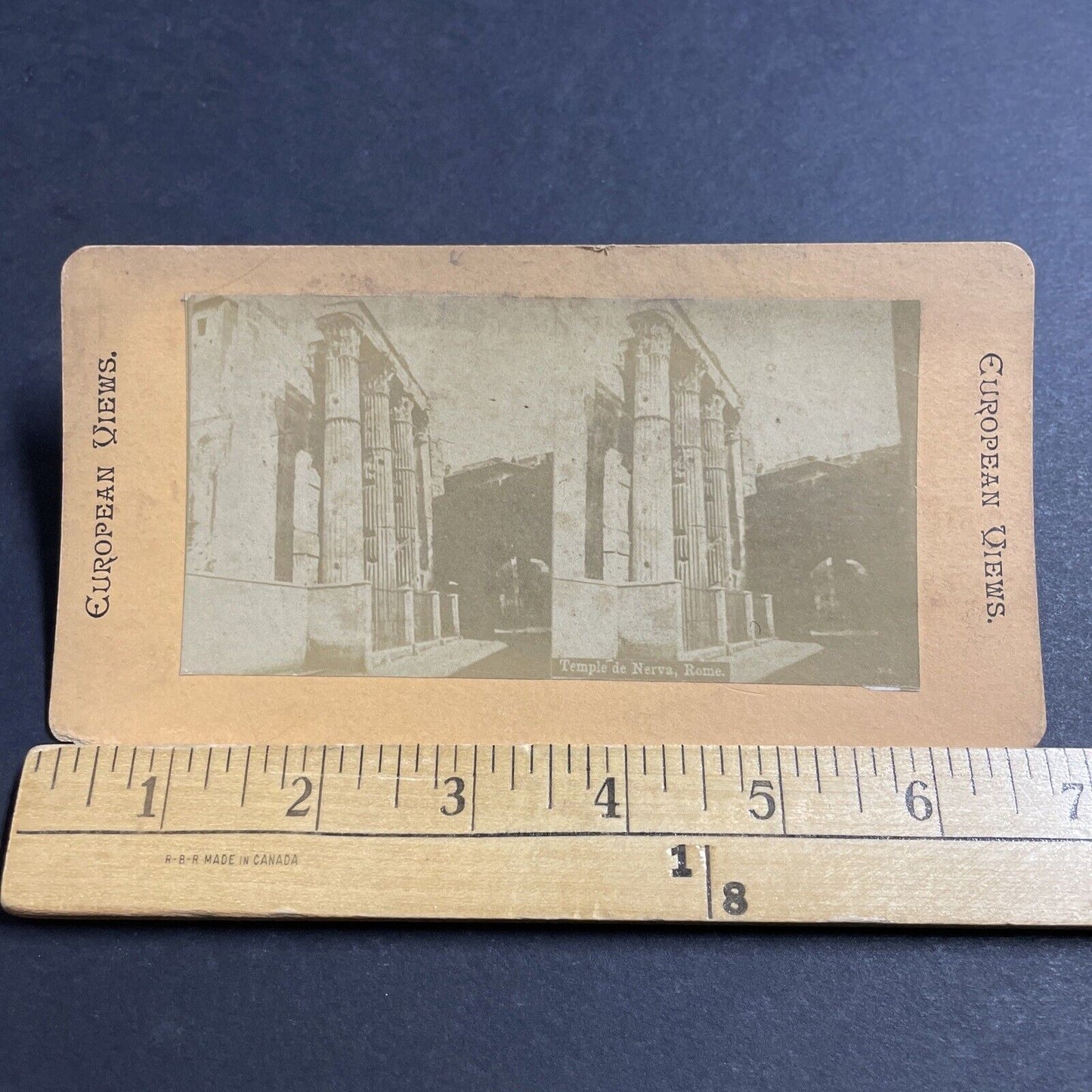 Antique 1870s Forum Of Nerva In Rome Italy Stereoview Photo Card P5165