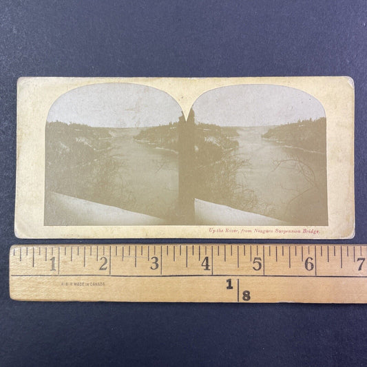 Niagara River Gorge From Suspension Bridge Stereoview Antique c1870s Y2551