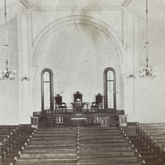 Antique 1860s United Church Of Christ Keene NH Stereoview Photo Card V2077