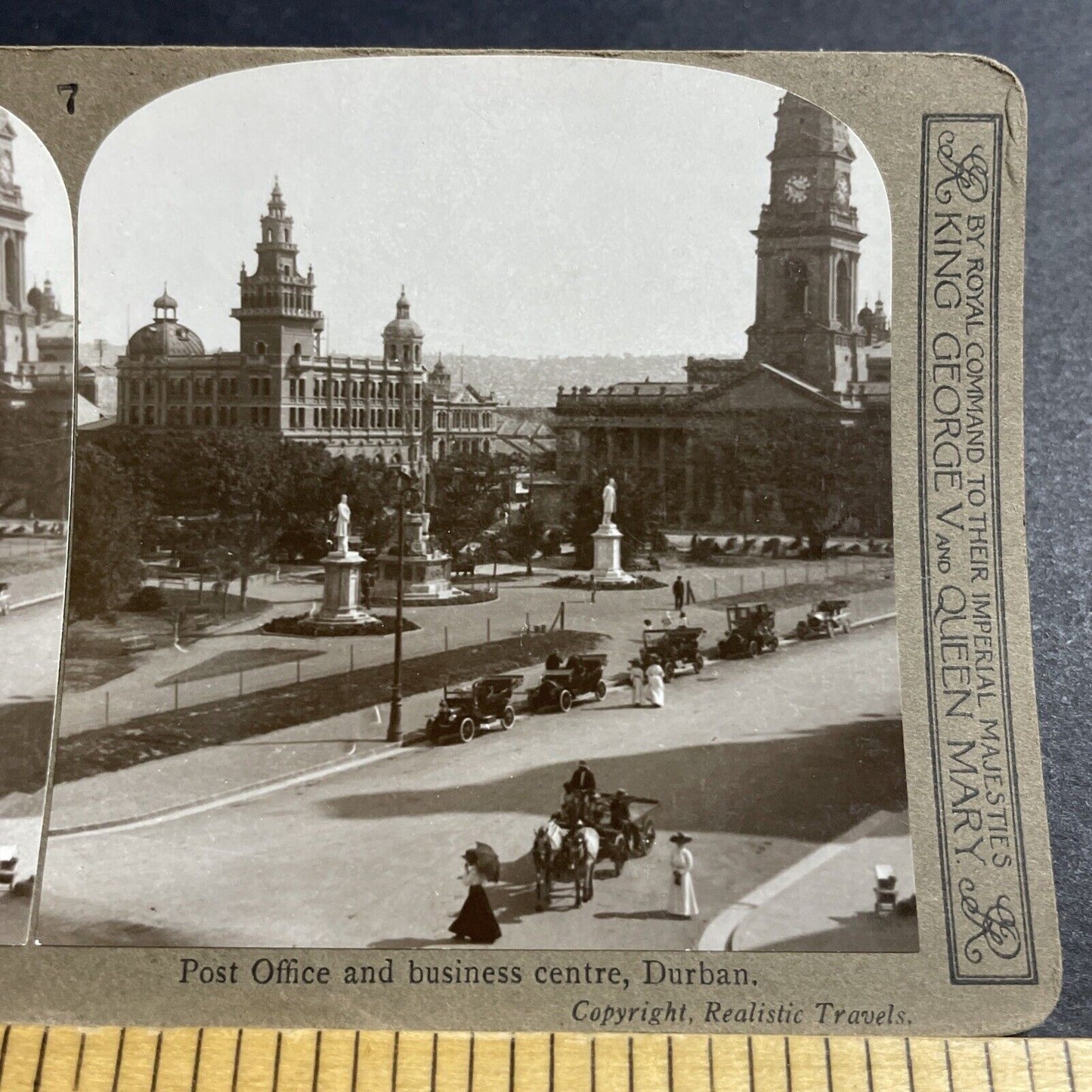 Antique 1912 Downtown In Durban South Africa Stereoview Photo Card P5156