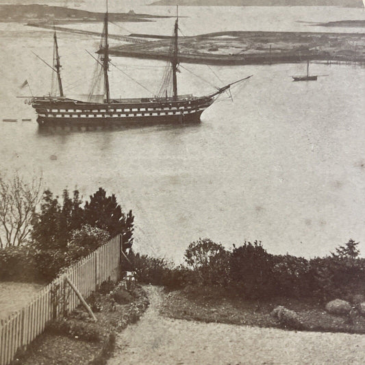 Antique 1877 Cobh Harbor County Cork Ireland Stereoview Photo Card P5529