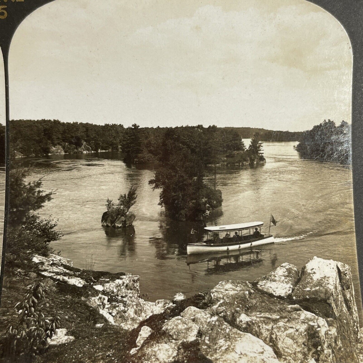 Antique 1903 Thousand Islands Ganonoque Kingston Ontario Stereoview Photo PC612