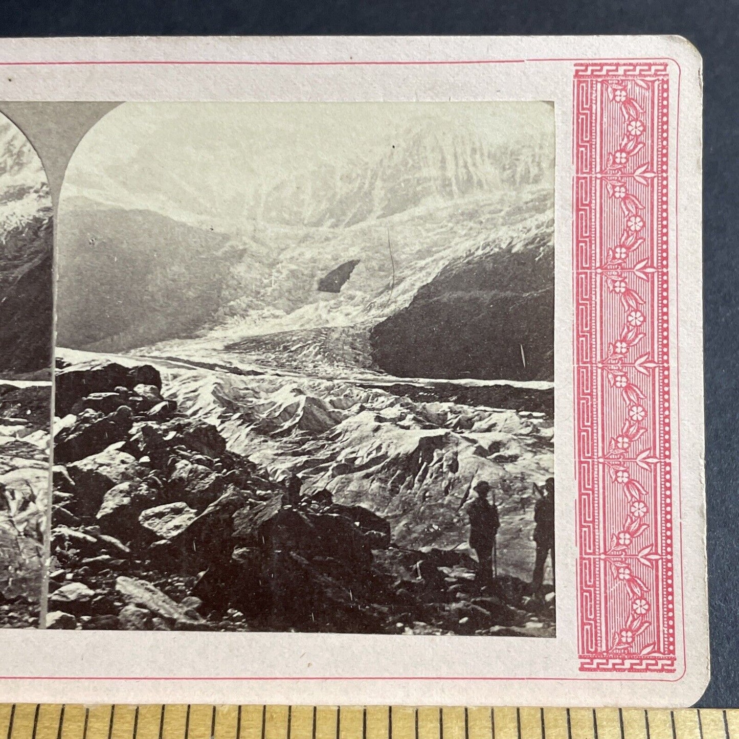 Antique 1870s Lower Glacier Grindelwald Switzerland Stereoview Photo Card P4225