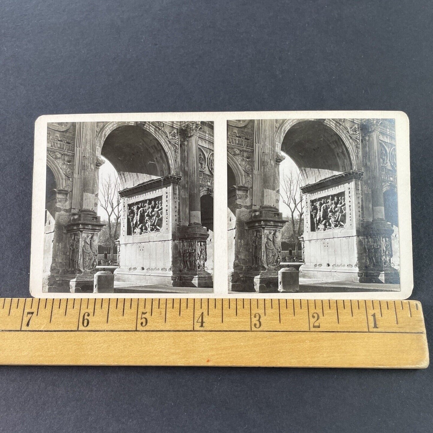 Antique 1925 Arch Of Constantine Rome Italy OOAK Stereoview Photo Card P3243