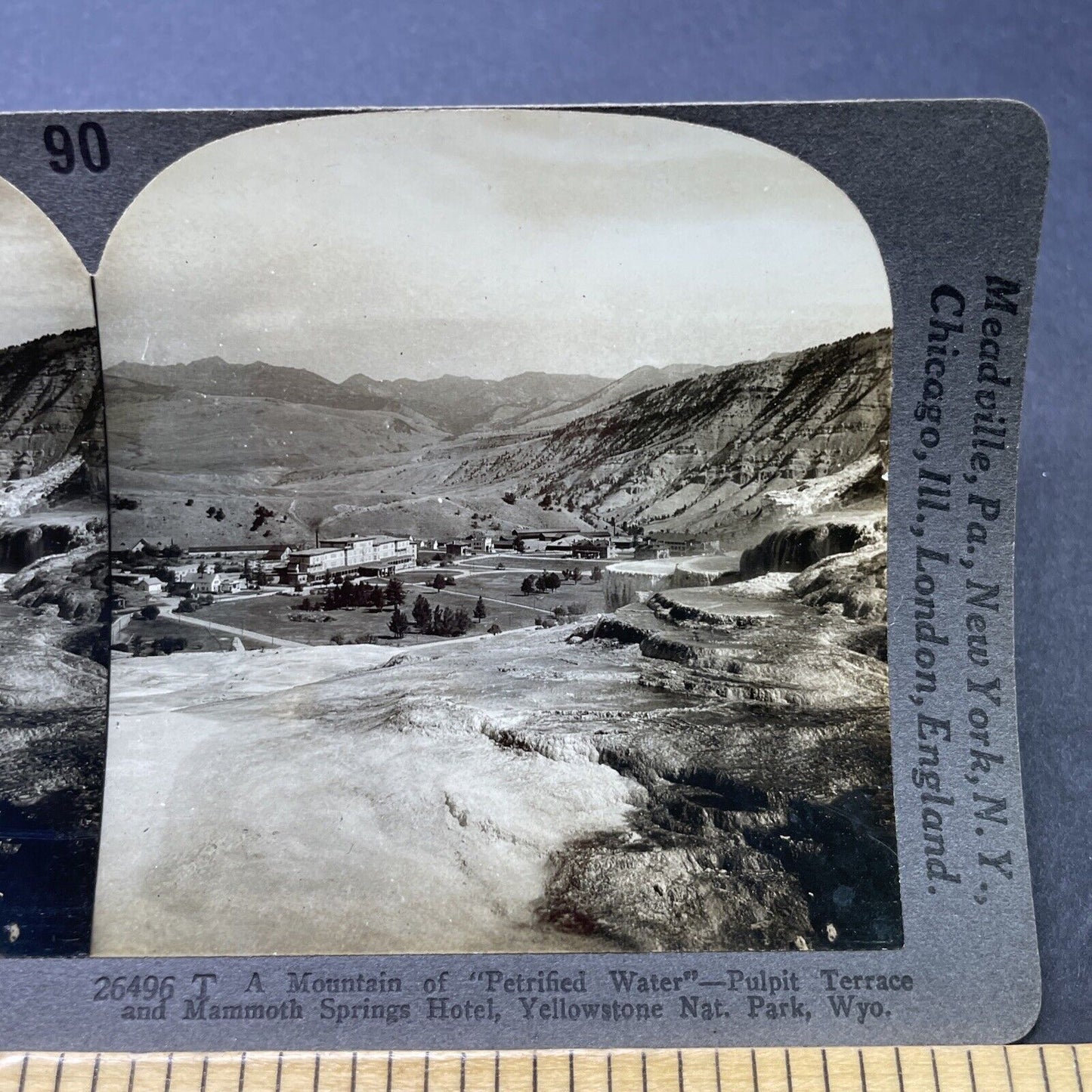 Antique 1909 Mammoth Springs Hotel Yellowstone WY Stereoview Photo Card P2761