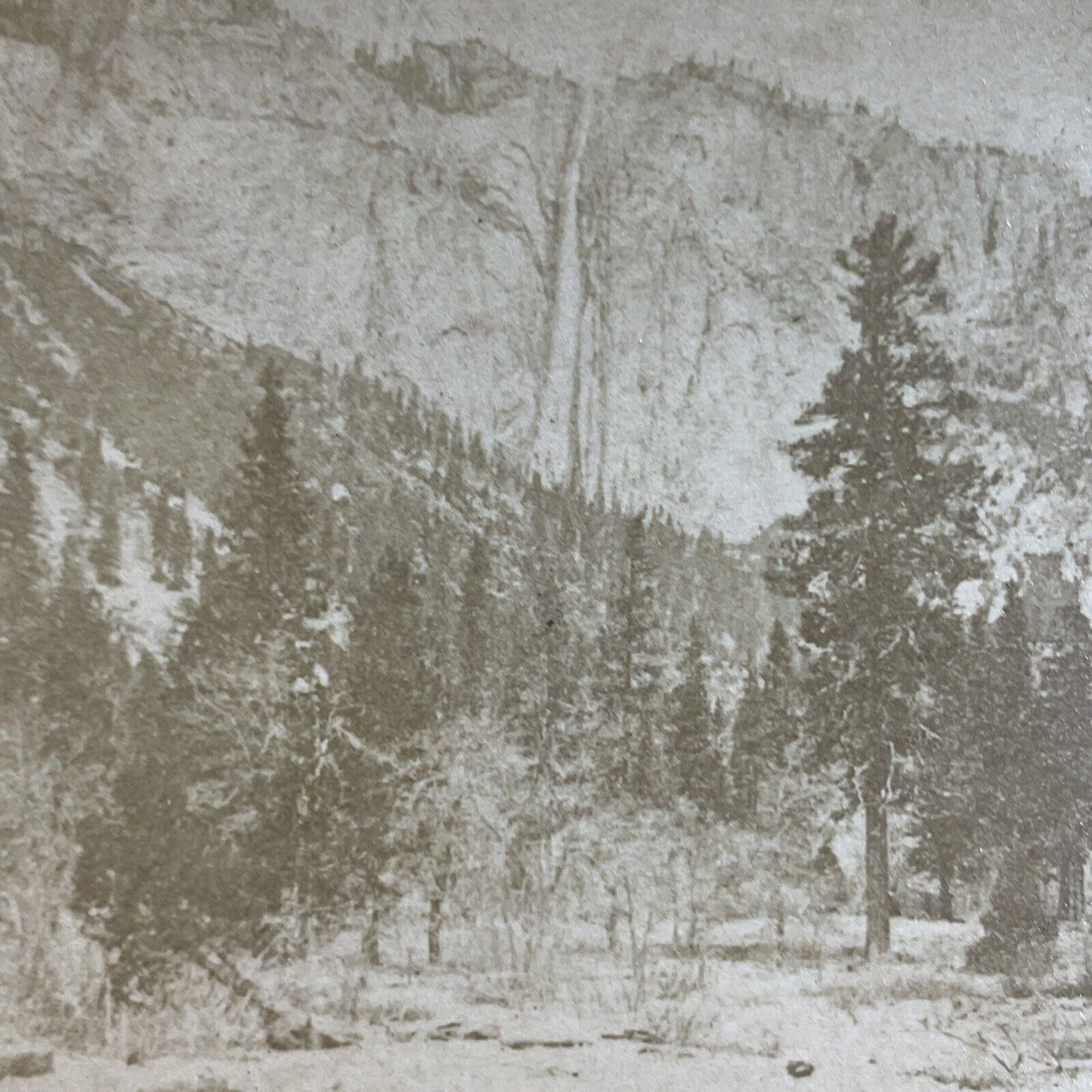 Antique 1870s Ribbon Falls Yosemite California Stereoview Photo Card P3590