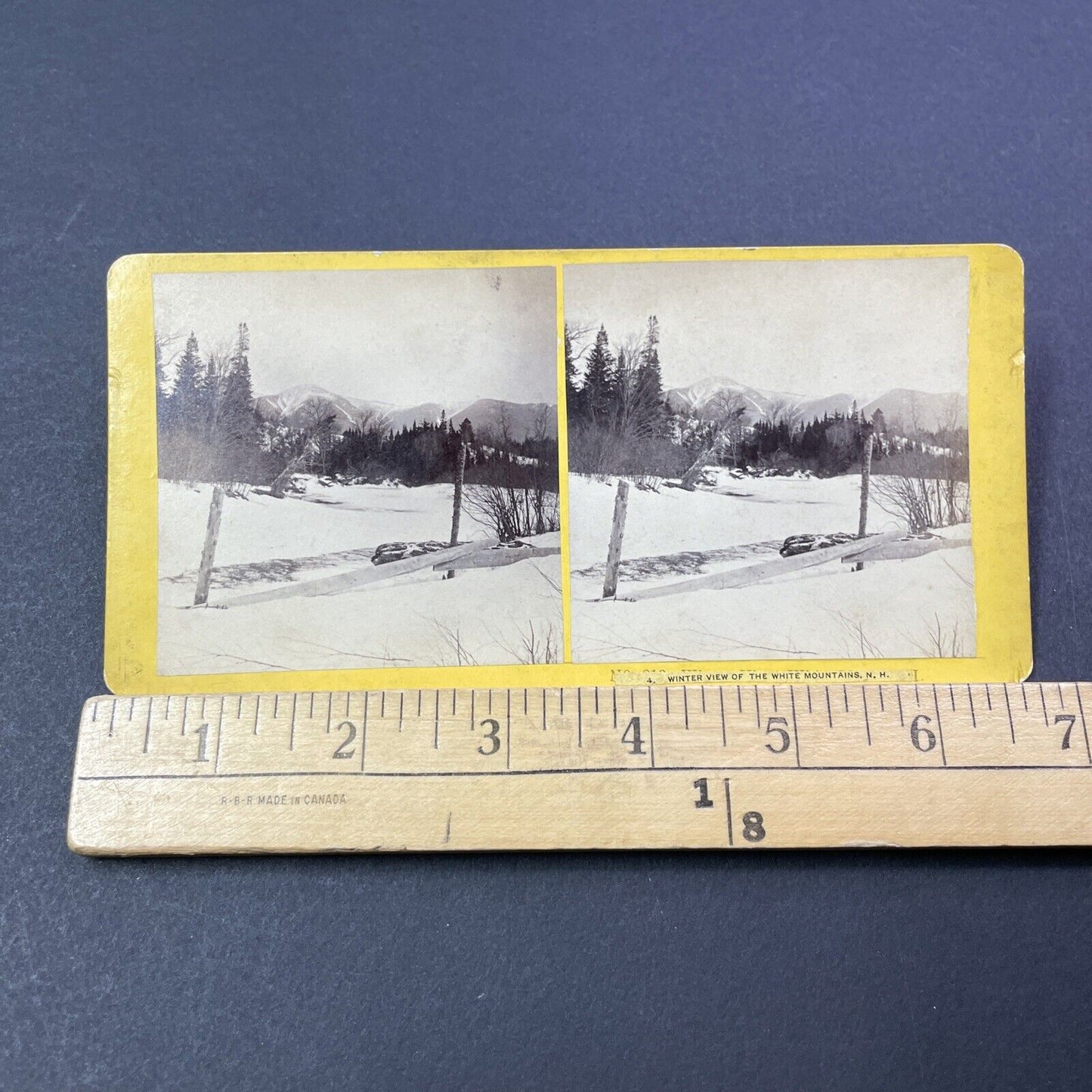 Antique 1874 Great Blizzard Of '74  Near Conway NH Stereoview Photo Card V1765