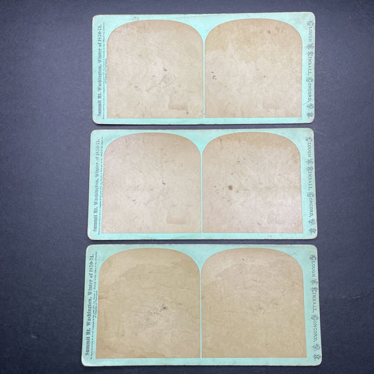 Lot Of 3 Antique Overexposed 'Blank' Stereoview Photo Cards From 1871 P580-116