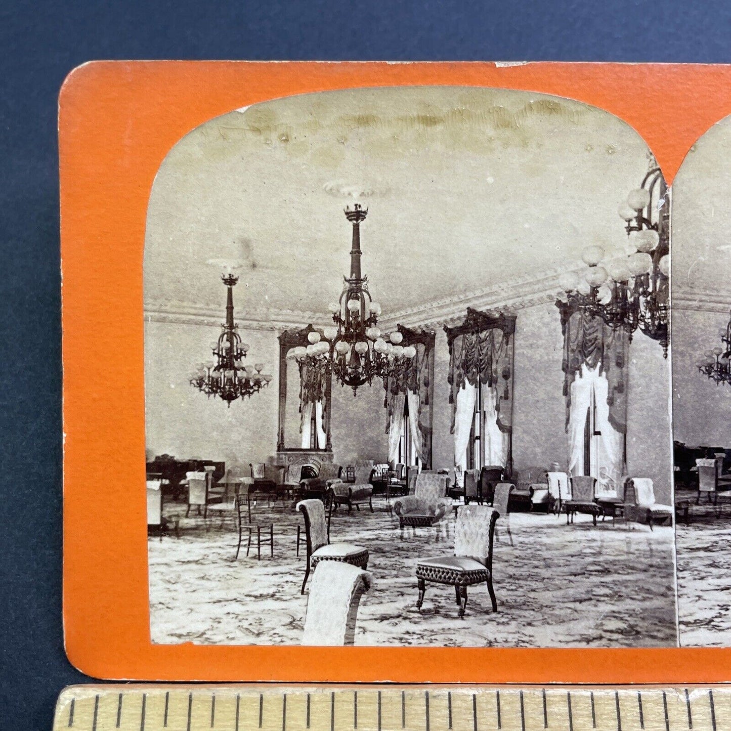 Antique 1870s The US Hotel Saratoga Springs New York Stereoview Photo Card V498