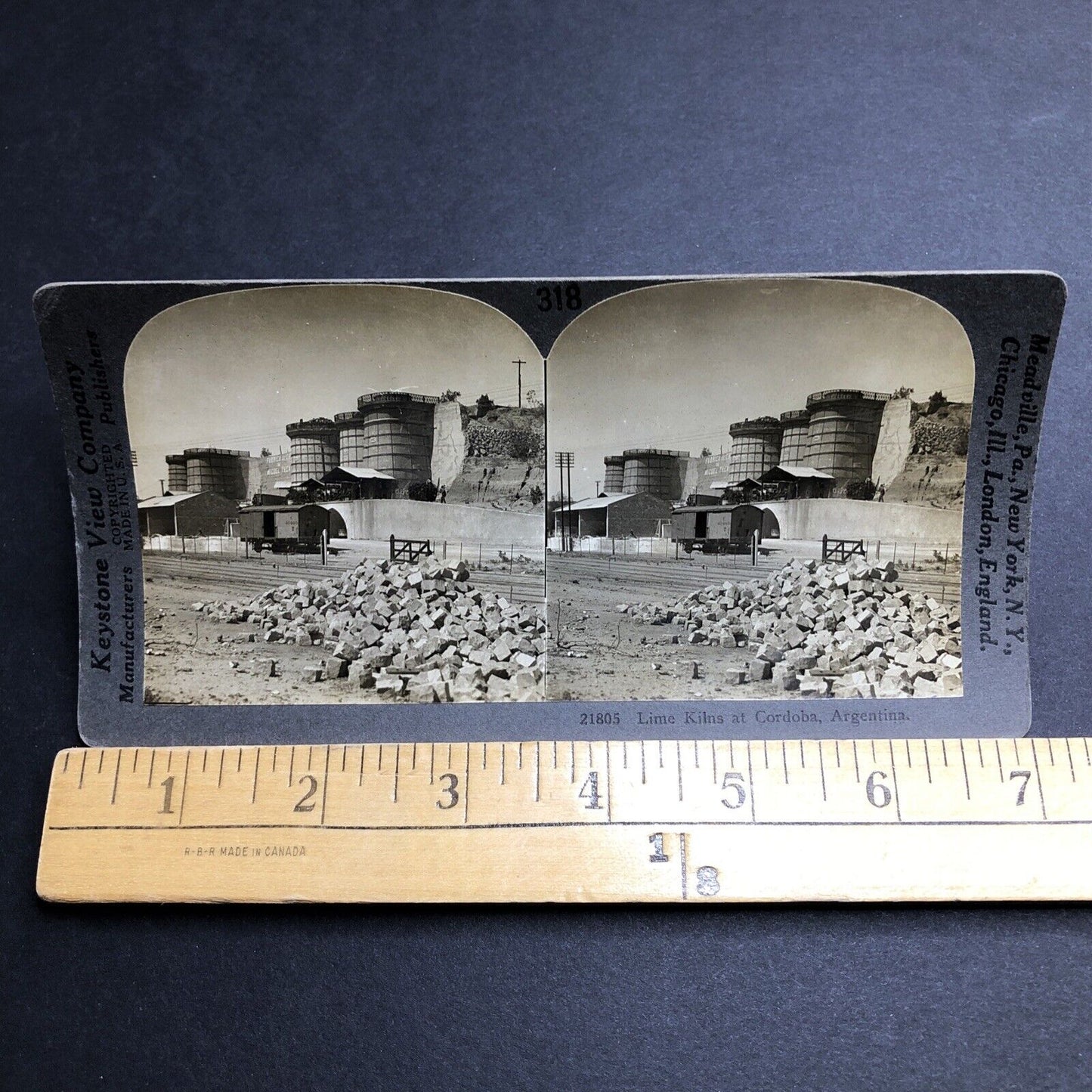 Antique 1920s Brick Factory Cordoba Argentina Stereoview Photo Card P2029