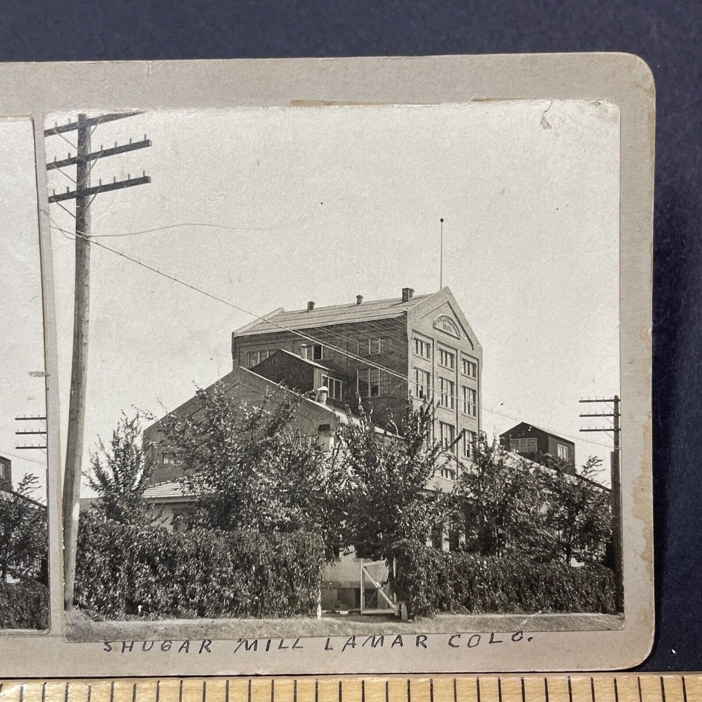 Antique 1905 Sugar Mill Lamar Colorado Stereoview Photo Card V2149