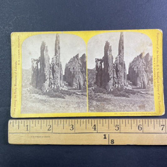 W.H. Jackson Hayden Geological Survey Stereoview Garden Of The Gods c1872 X3639