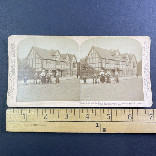 William Shakespeare House Stereoview Stratford-on-Avon England c1896 Y151