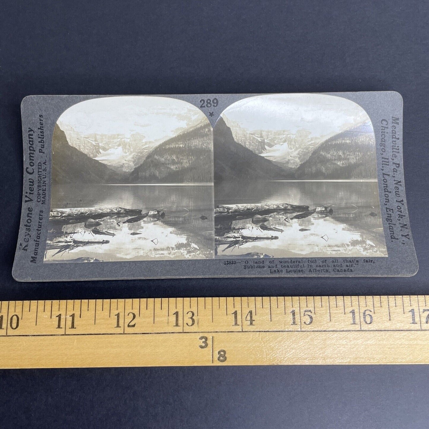 Antique 1903 Lake Louise & Glacier In Alberta Canada Stereoview Photo PC631