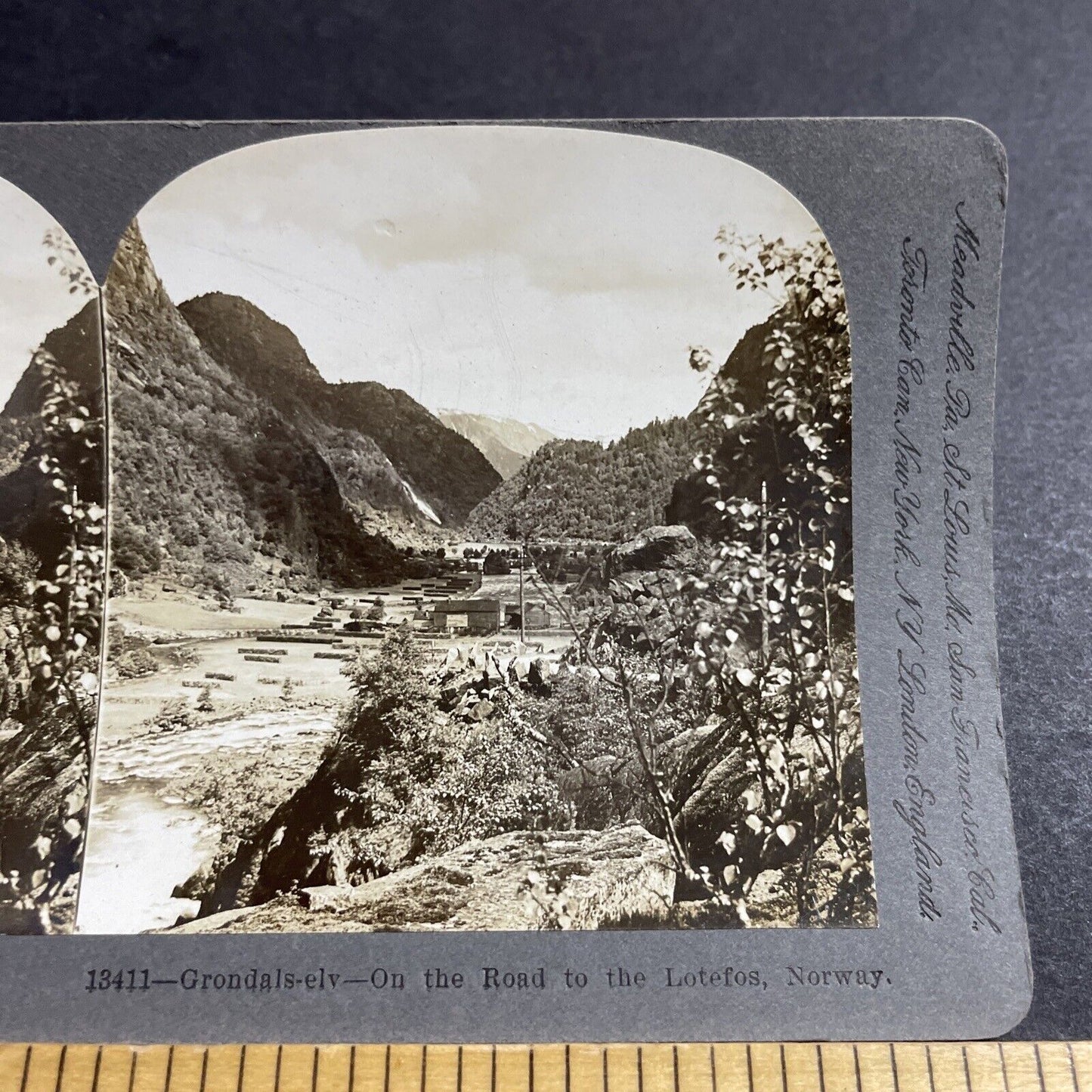 Antique 1903 Grondalselv Aassveet Norway Stereoview Photo Card P5100