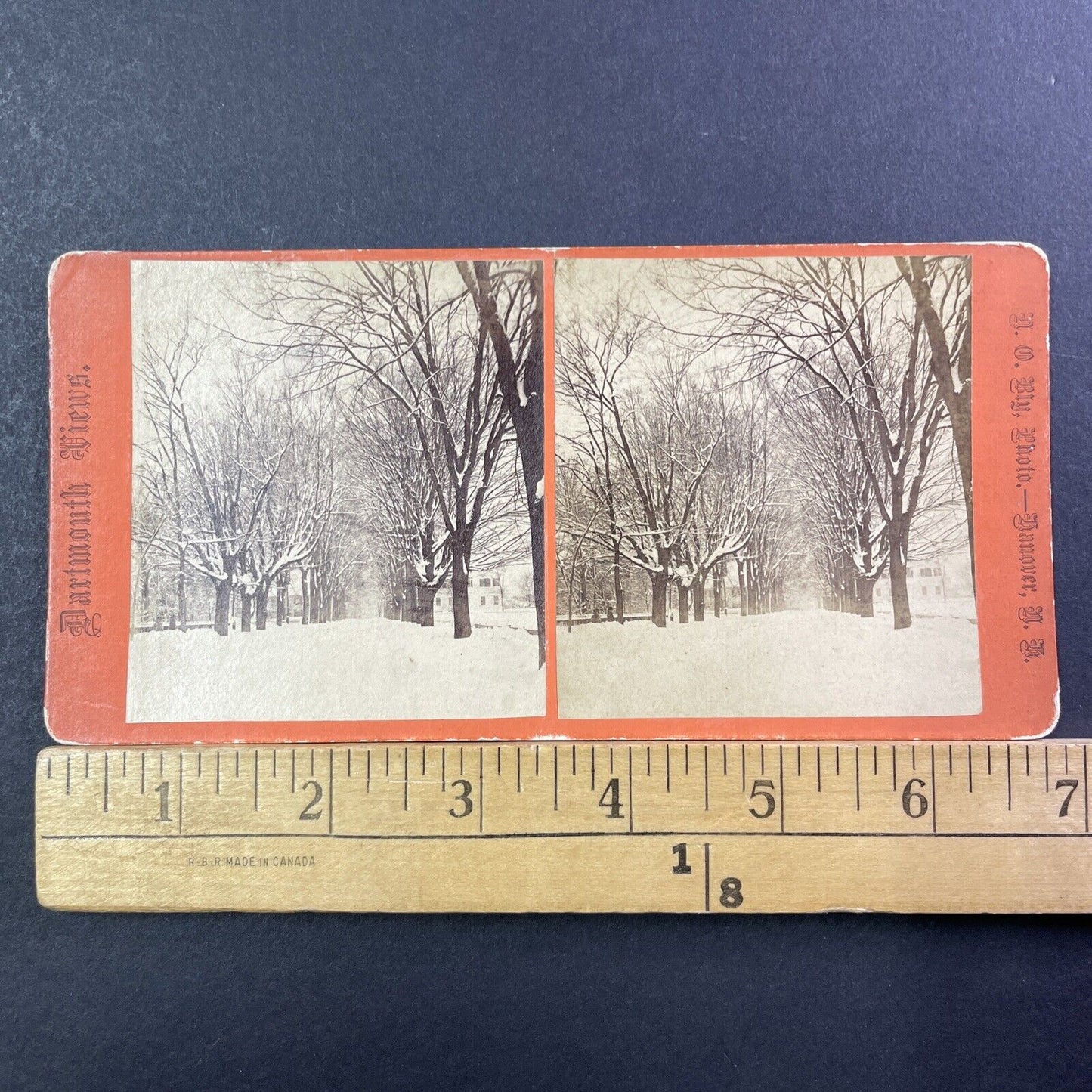 Great Blizzard March 24 1869 Stereoview Hanover NH Photo Card Antique 1869 X941