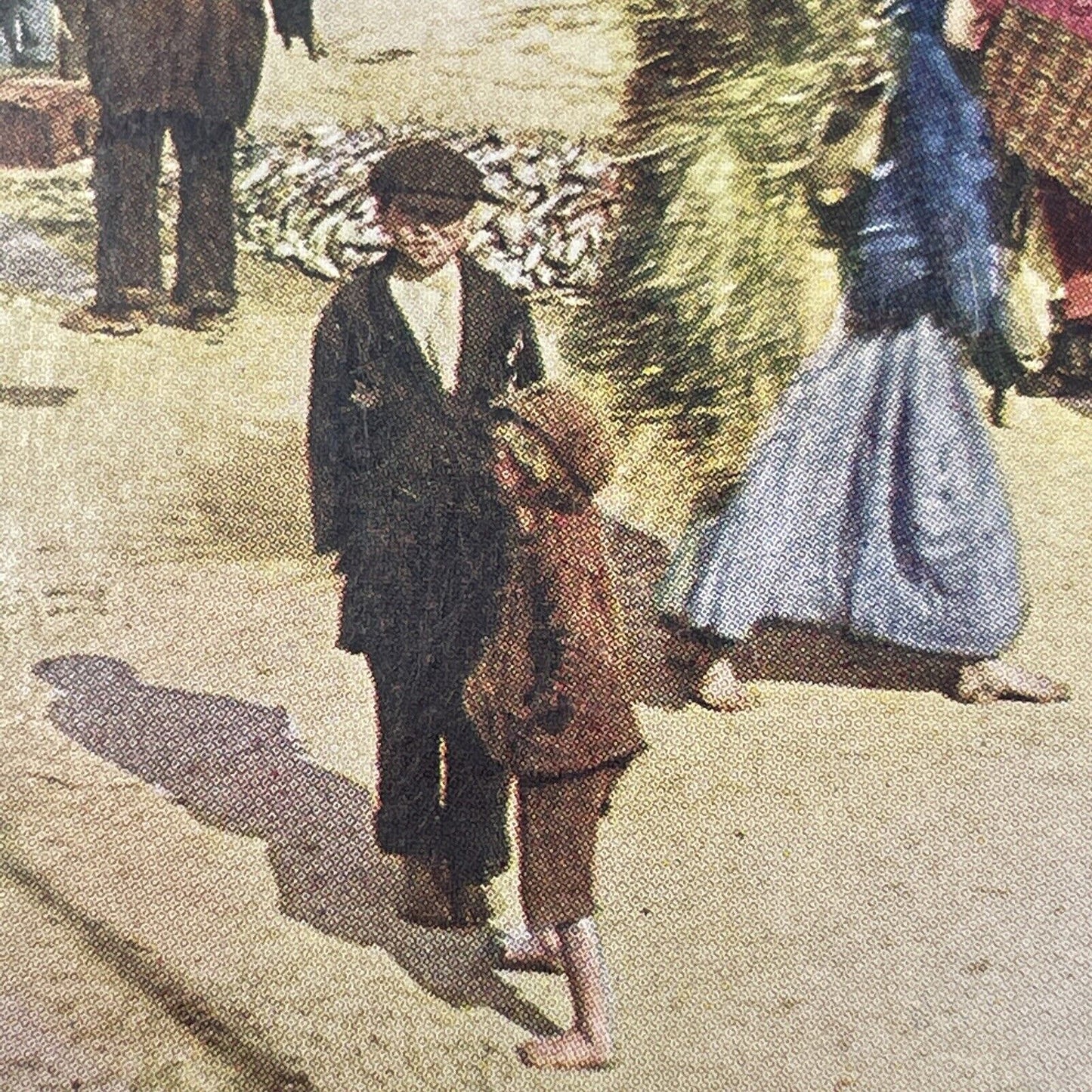 Antique 1906 Galway Bay Marketplace Ireland Stereoview Photo Card P1128