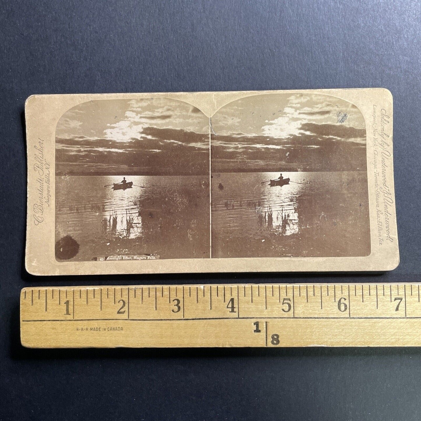 Antique 1896 Niagara River Chippawa Ontario Stereoview Photo Card P1587