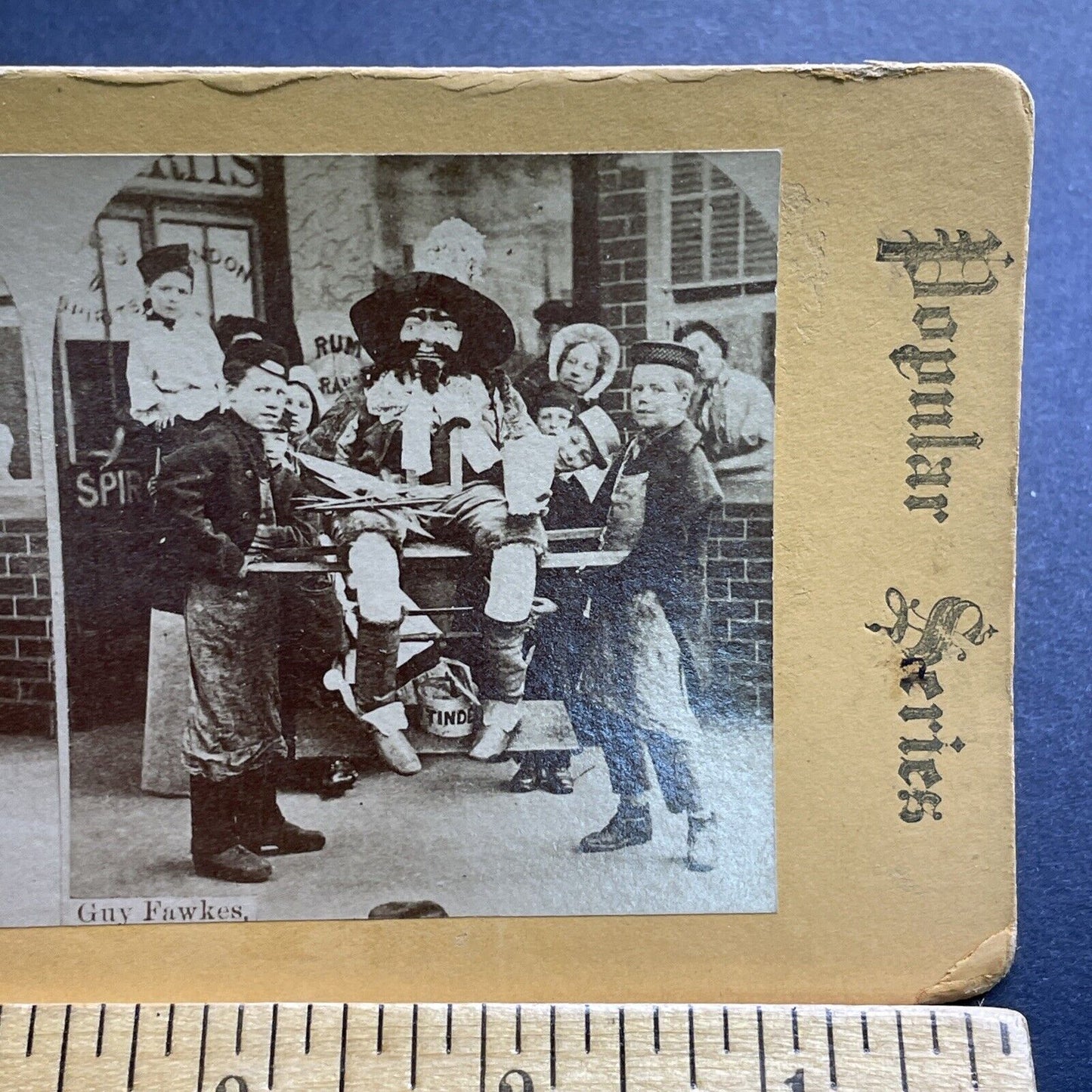 Antique 1860s Guy Fawkes Day Night Celebration Stereoview Photo Card P2094