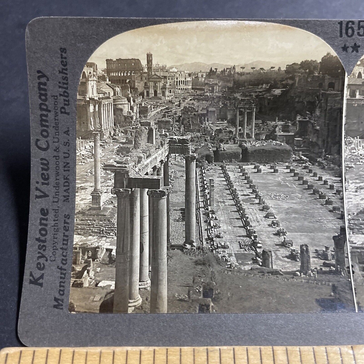 Antique 1910s The Forum Ruins In Rome Italy Stereoview Photo Card P5175